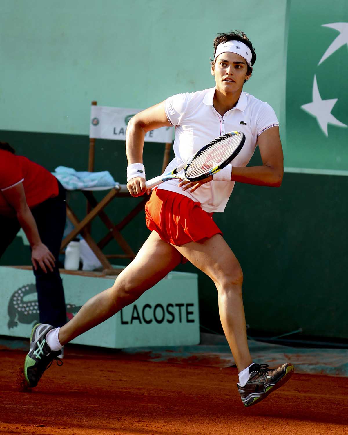 Eleni Danilidou of Greece in action during the 2012  Roland Garros Tennis Championships.
