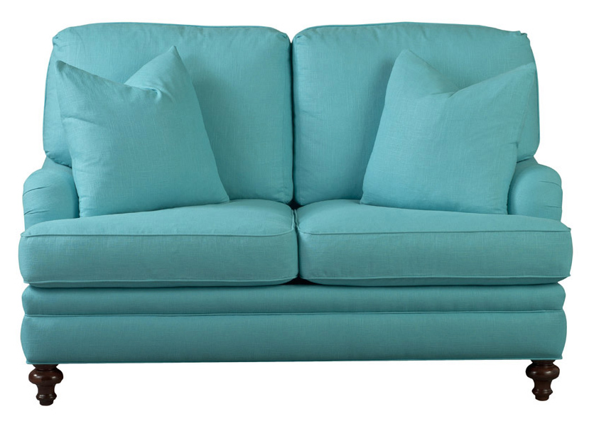 Lilly Pulitzer T Cushion loveseat Jefferson Turquoise blue fabric COCOCOZY